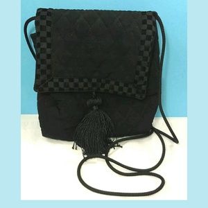 Vintage Vera Bradley Black Quilted Cross Body Bag